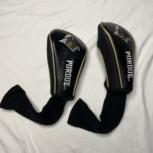 Purdue Boilermakers Golf Headcovers Set 2 Wood & X Hybrid Black Gold NCAA